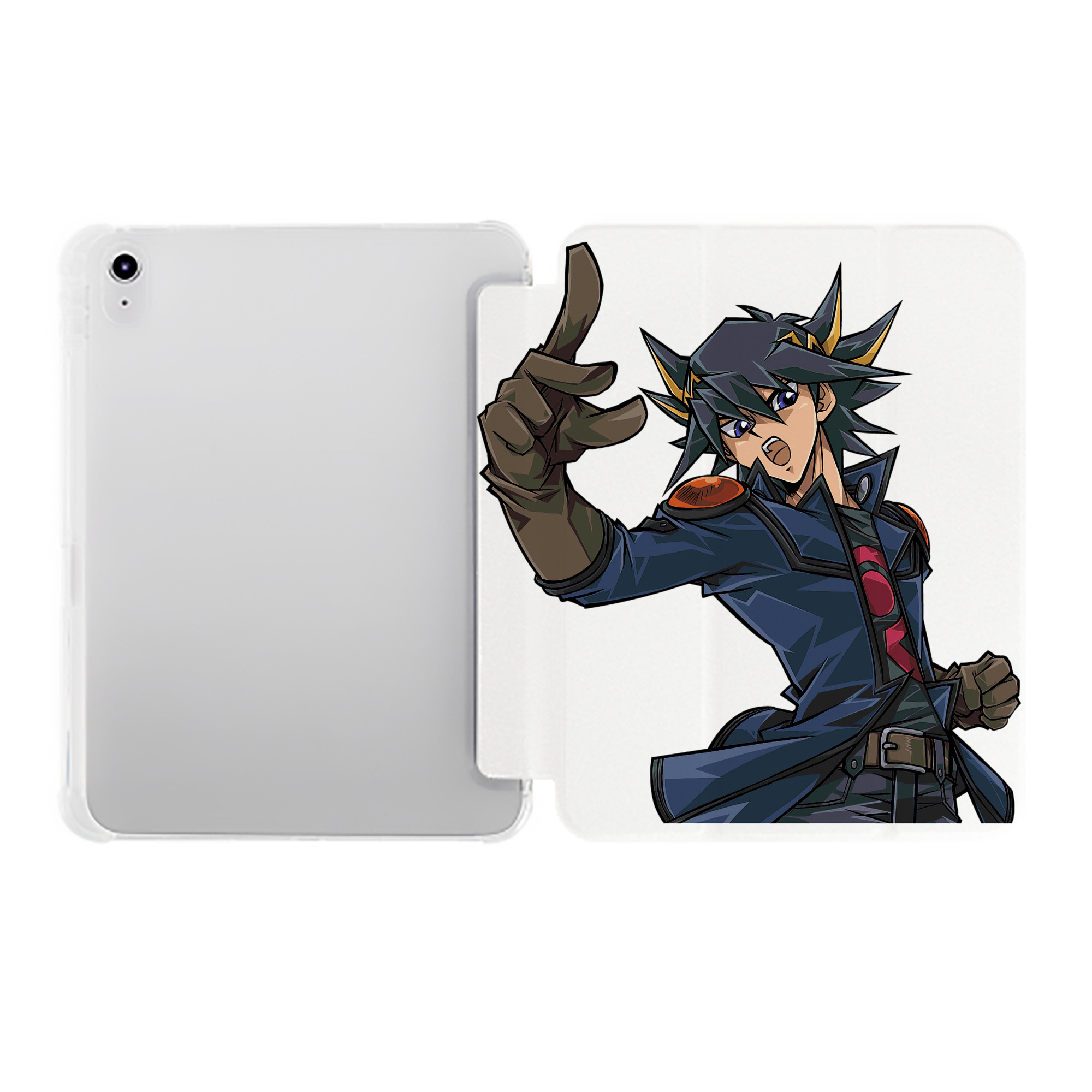 （画像用） 遊☆戯☆王 Yu-Gi-Oh! IPad ケース ペン収納付き 三つ折りスタンド PUレザー×シリコン 対応機種9.5/10.5/10.9インチ
